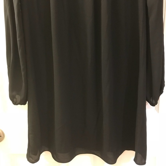 Max Studio Empire Lace Trim Dress in Black Color - Picture 4 of 7